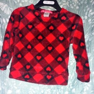 5 more minutes girls Flannel heart ❤️ pullover chunky sweater size 5